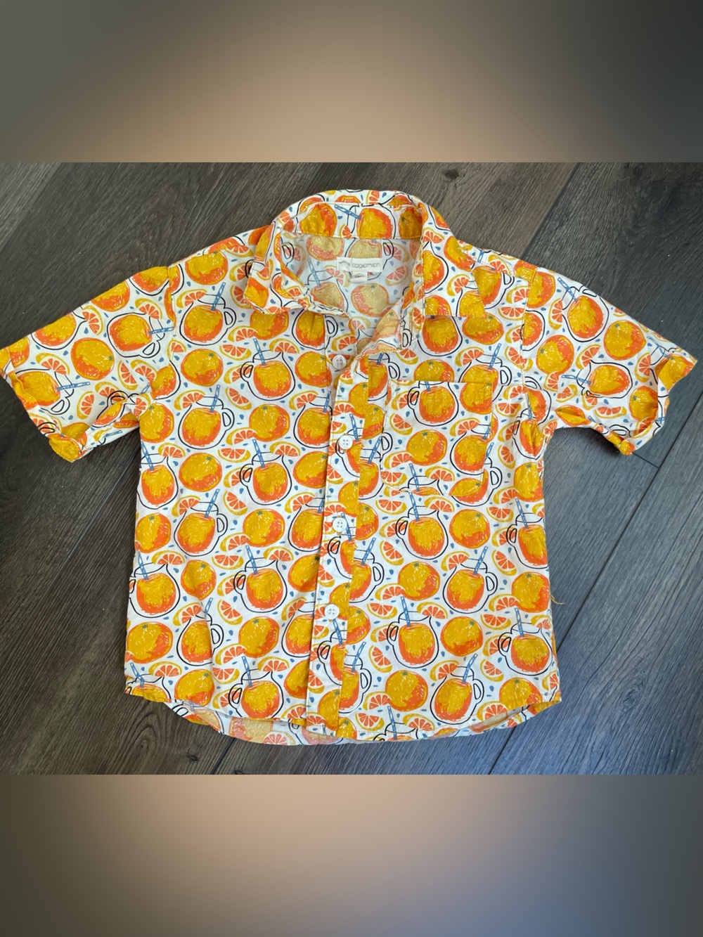 Appaman 4T Orange Juice Party Button Up Shirt